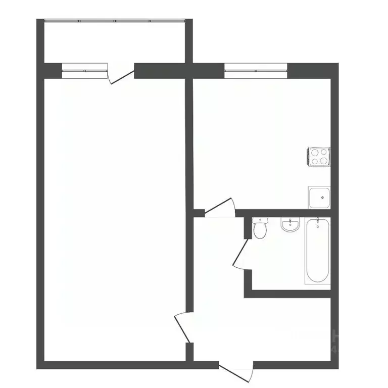 1-к кв. Тюменская область, Тюмень ул. Московский Тракт, 179 (36.2 м) - Фото 2