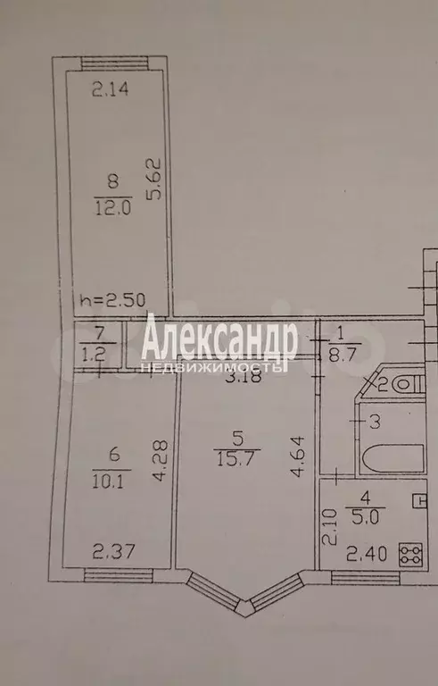 3-к. квартира, 56 м, 4/5 эт. - Фото 1