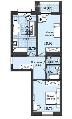 2-комнатная квартира: Оренбург, улица Ильи Глазунова, 21 (70 м) - Фото 0