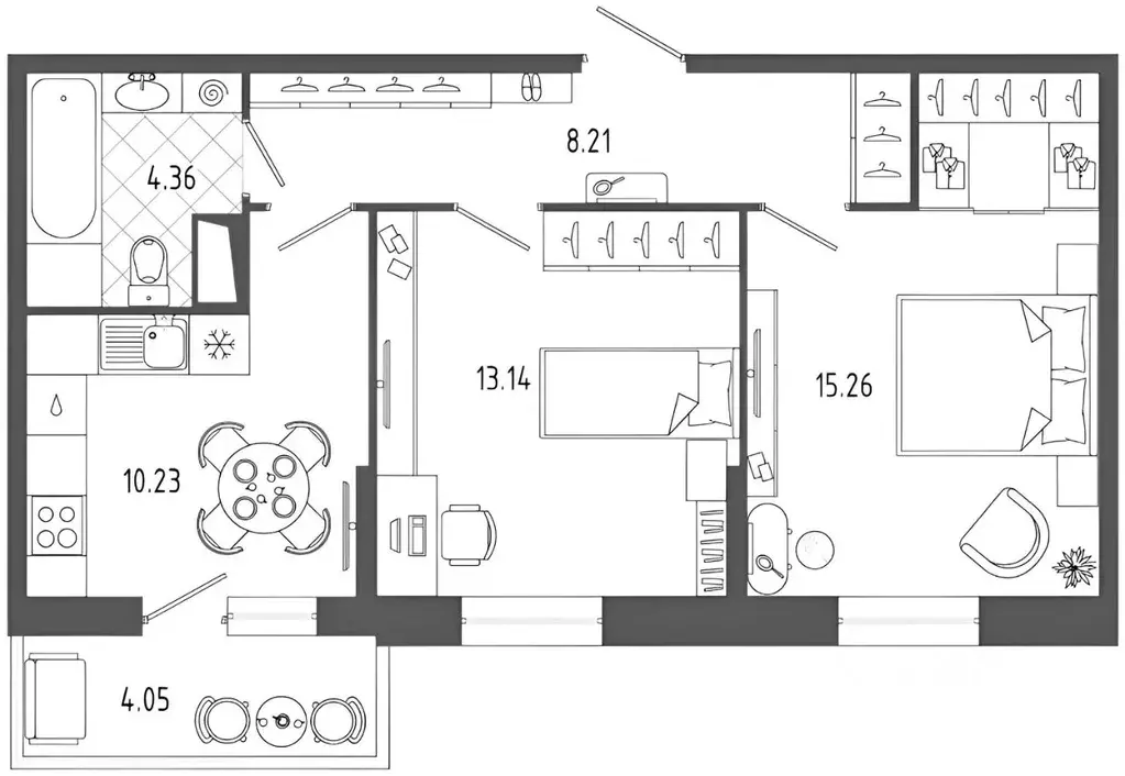 2-к кв. Санкт-Петербург ул. Лагоды, 5 (53.0 м) - Фото 2