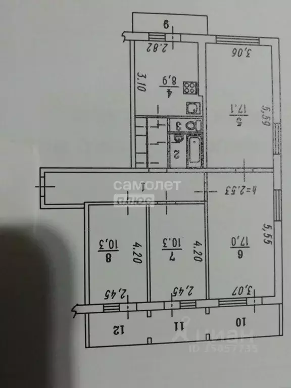 4-к кв. Омская область, Омск Заозерная ул., 1 (78.2 м) - Фото 1