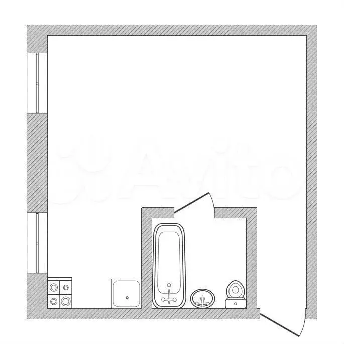 Квартира-студия, 30,5 м, 1/2 эт. - Фото 0