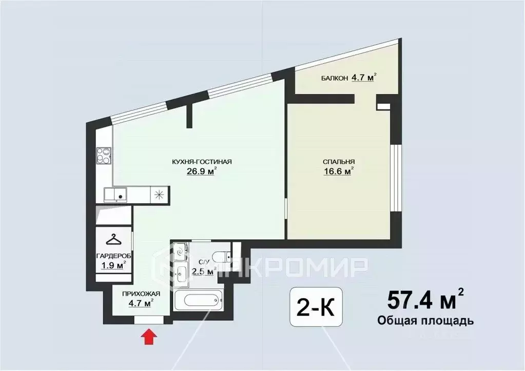 2-к кв. Москва Автозаводская ул., 23Бк2 (54.0 м) - Фото 2