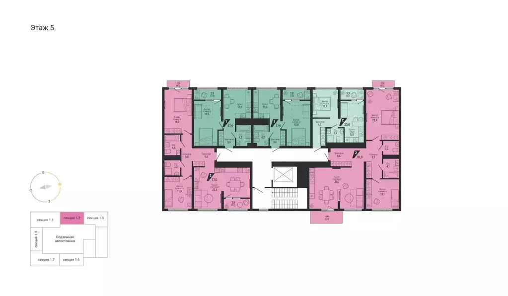 1-к кв. Свердловская область, Екатеринбург Вторчермет жилрайон,  (37.9 ... - Фото 2