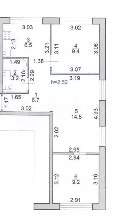 3-к. квартира, 49,5 м, 5/5 эт. - Фото 0