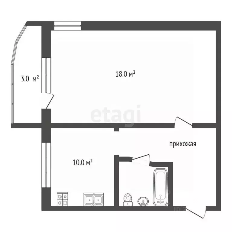 1-к кв. Московская область, Луховицы ул. Тимирязева, 12 (40.8 м) - Фото 1