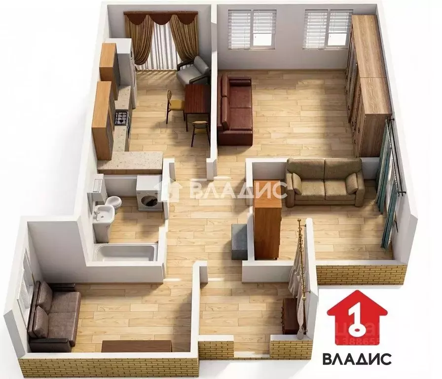 3-к кв. Брянская область, Карачев Пролетарская ул., 40Г (56.1 м) - Фото 1