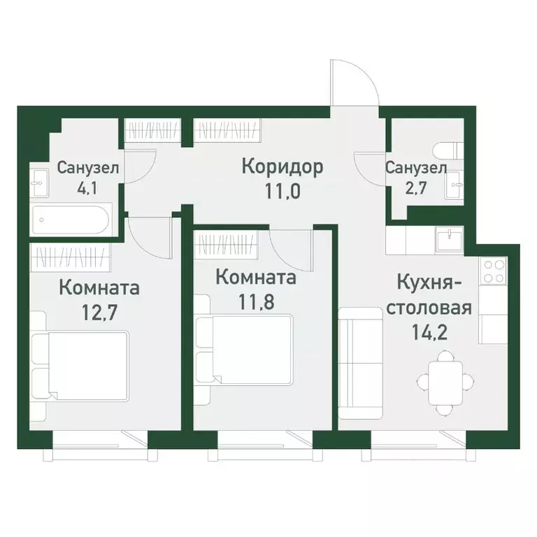 2-к кв. Челябинская область, Челябинский городской округ, пос. ... - Фото 0