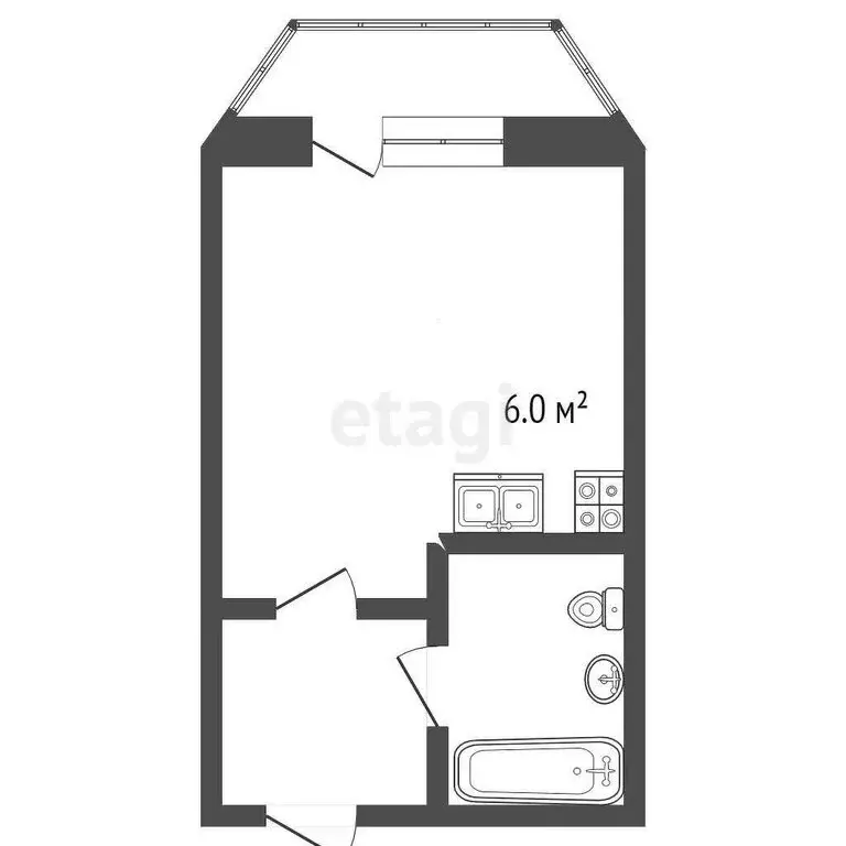 Квартира-студия: Абакан, улица Маршала Жукова, 89 (27.3 м) - Фото 1