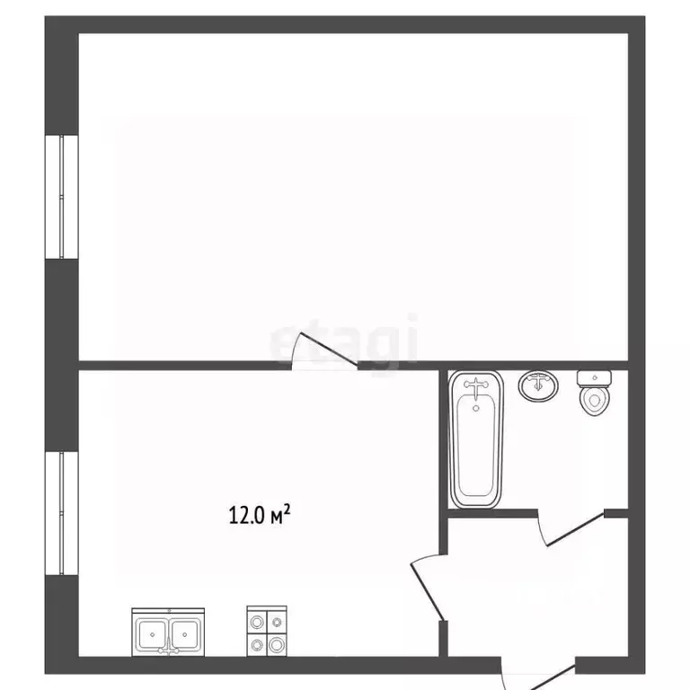 1-к кв. Московская область, Воскресенск городской округ, Имени Цюрупы ... - Фото 2