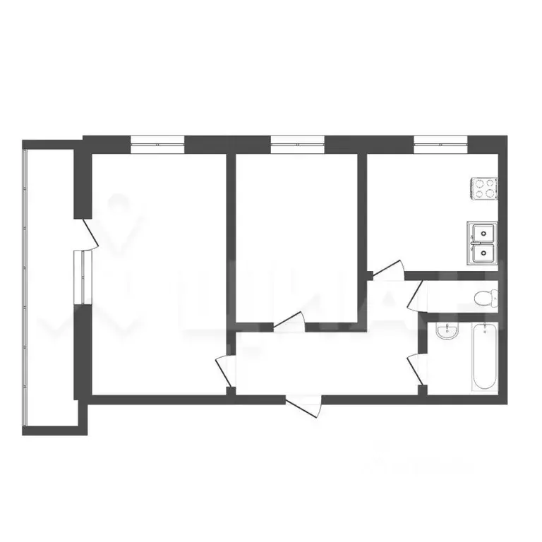 2-к кв. Москва ул. Академика Анохина, 34К1 (53.5 м) - Фото 1