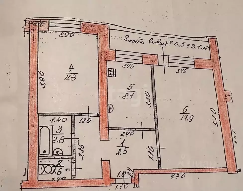 2-к кв. Саратовская область, Энгельс Одесская ул., 83 (56.0 м) - Фото 0