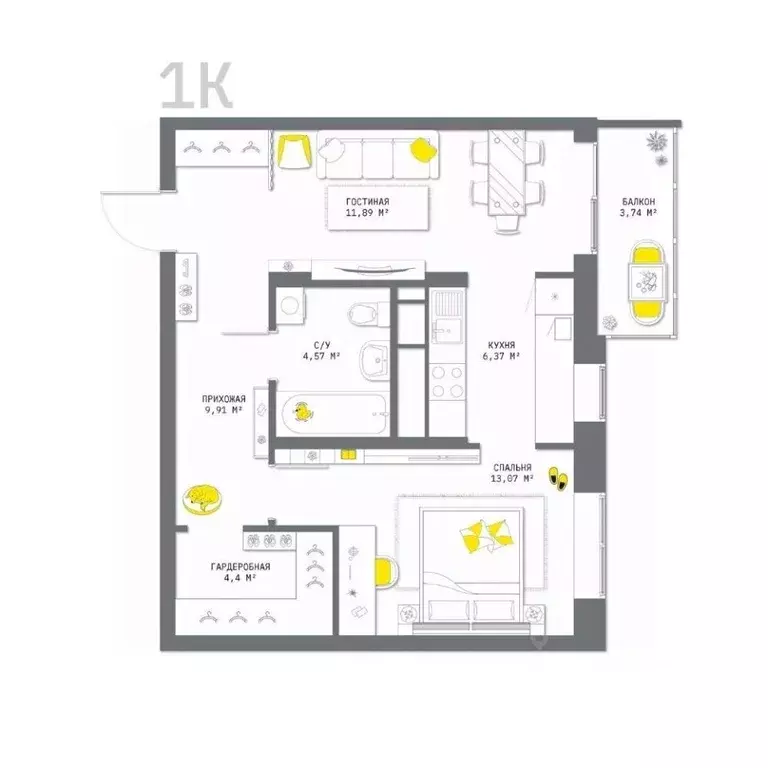 1-к кв. Тульская область, Тула Оборонная ул., 104 (53.95 м) - Фото 0