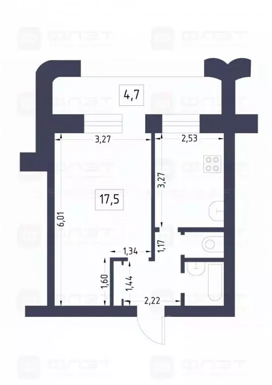 1-к кв. Татарстан, Казань ул. Лукина, 55 (38.7 м) - Фото 0
