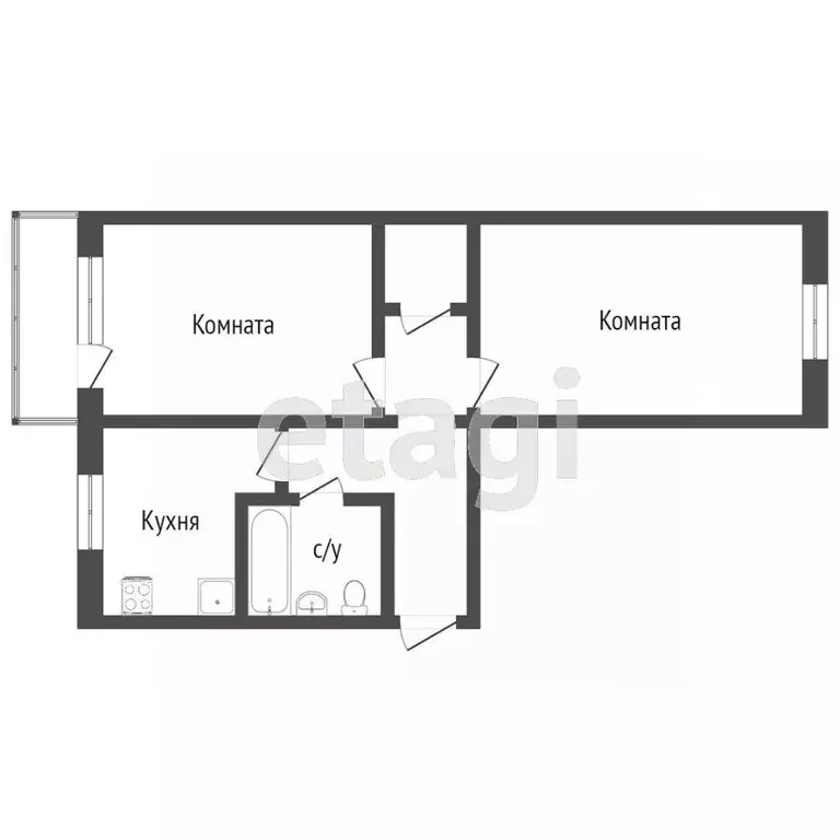 2-к кв. Омская область, Омск Моторная ул., 4 (44.1 м) - Фото 1