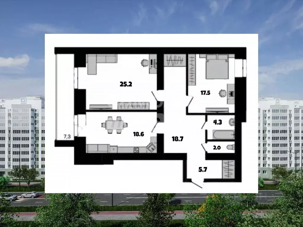 2-к кв. Амурская область, Благовещенский район, с. Чигири ул. ... - Фото 1