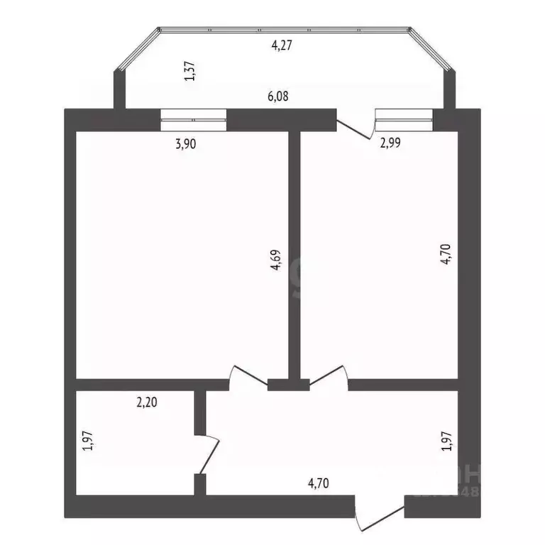 1-к кв. Амурская область, Благовещенск Пионерская ул., 2 (46.0 м) - Фото 2