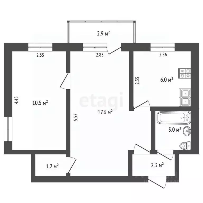 2-к кв. Хабаровский край, Комсомольск-на-Амуре Интернациональный ... - Фото 2