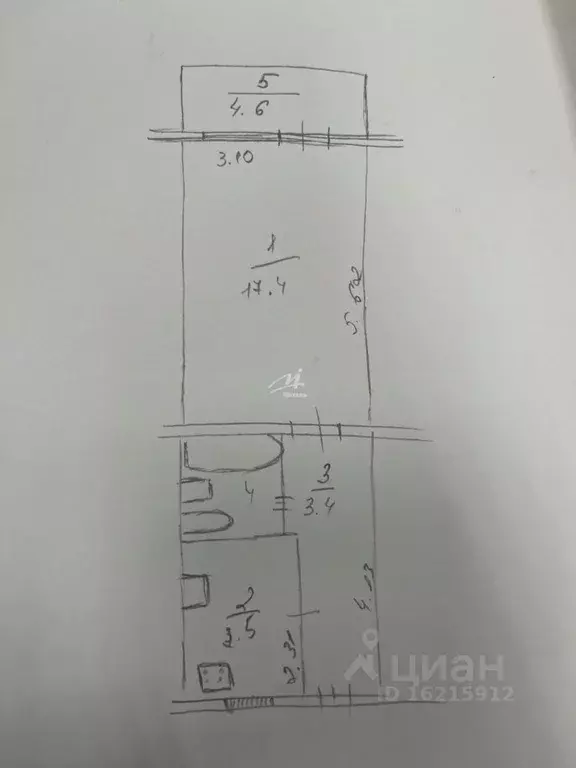 1-к кв. Крым, Ялта ул. Халтурина, 19к1 (30.0 м) - Фото 2