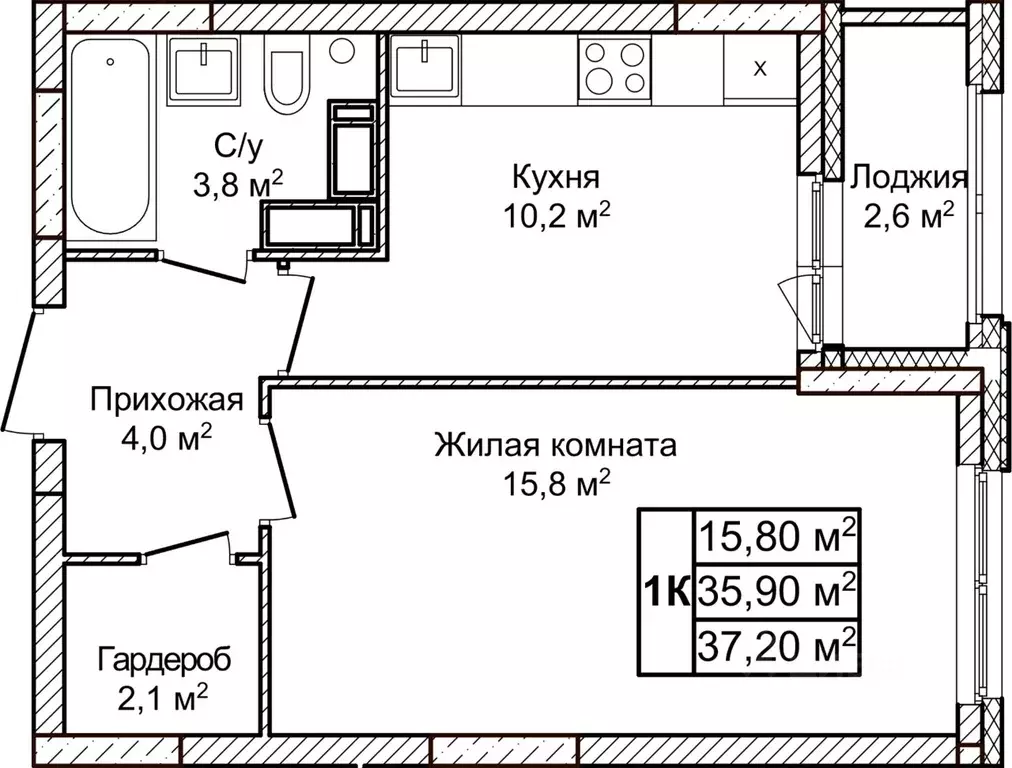 1-к кв. Нижегородская область, Нижний Новгород д. Ольгино,  (37.2 м) - Фото 1