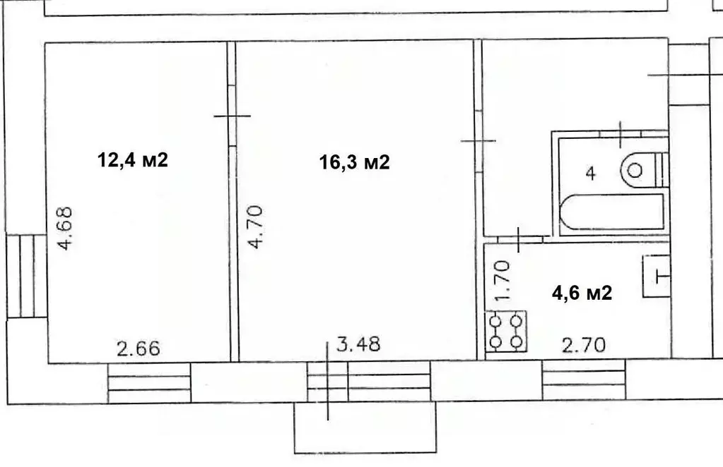 2-к кв. Томская область, Томск Тверская ул., 92А (41.1 м) - Фото 0