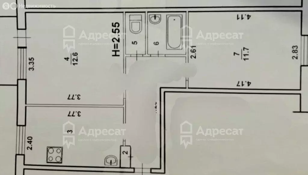2-комнатная квартира: Волжский, улица Пушкина, 118 (43.8 м) - Фото 1