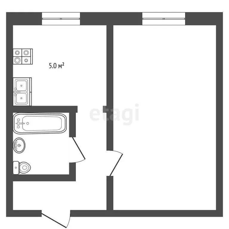 Квартира, 1 комната, 31.5 м - Фото 1