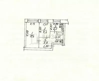 2-к кв. Татарстан, Нижнекамский район, Афанасовское с/пос, с. Большое ... - Фото 2