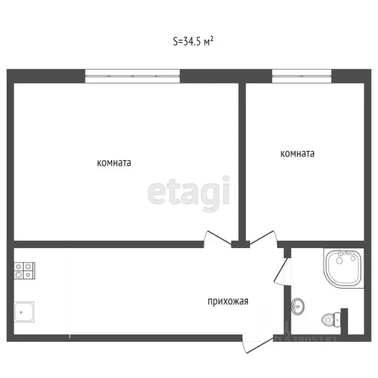 2-к кв. Ростовская область, Таганрог ул. Сергея Шило, 239А (34.5 м) - Фото 2