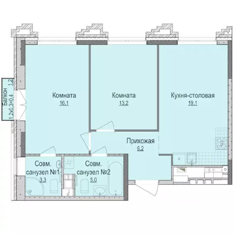 2-к кв. Удмуртия, Ижевск Красногеройская ул. (63.0 м) - Фото 0