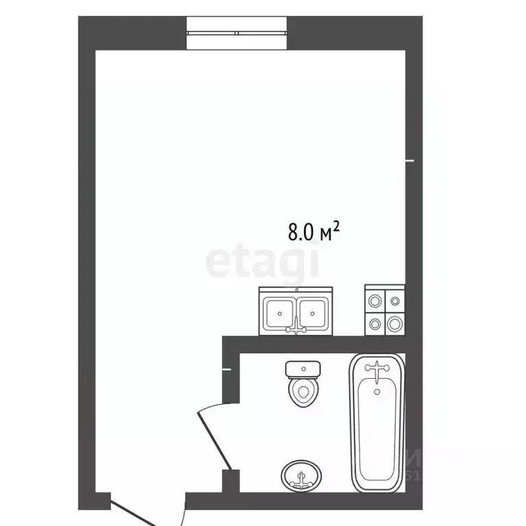 Студия Ямало-Ненецкий АО, Муравленко Школьная ул., 9 (22.26 м) - Фото 2