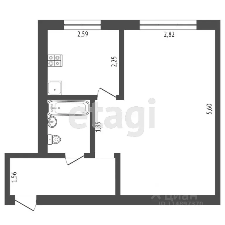 1-к кв. Владимирская область, Гусь-Хрустальный просп. 50 лет Советской ... - Фото 2