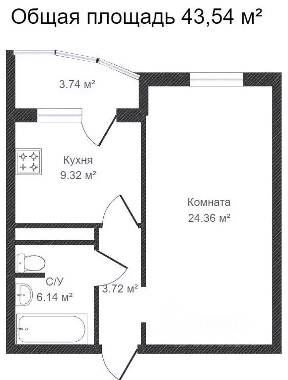 1-к кв. Тюменская область, Тюменский район, д. Дударева ул. ... - Фото 0