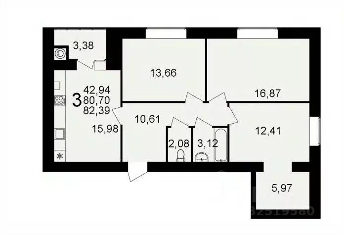 3-к кв. Рязанская область, Рязань ул. Княжье Поле, 10 (82.39 м) - Фото 0