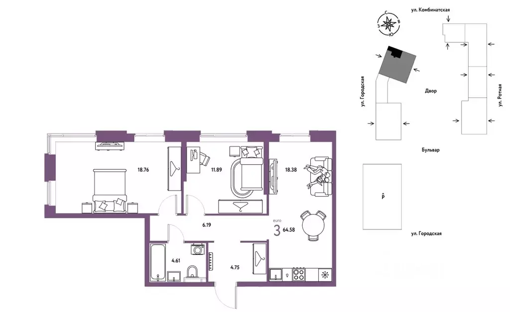 3-к кв. Свердловская область, Екатеринбург муниципальное образование, ... - Фото 1