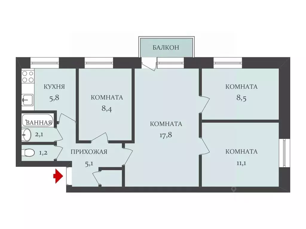 4-к кв. Волгоградская область, Городищенский район, Новорогачинское ... - Фото 0