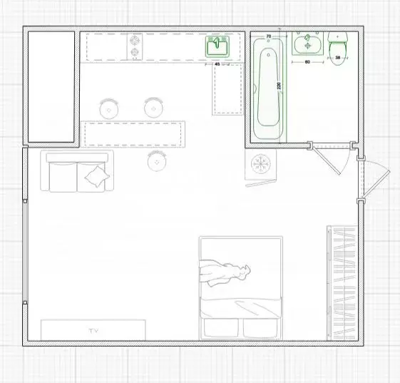 Студия Костромская область, Кострома ул. Сутырина, 26 (36.3 м) - Фото 2