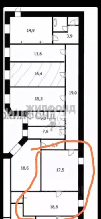 Комната Санкт-Петербург ул. Жуковского, 57 (36.0 м) - Фото 1
