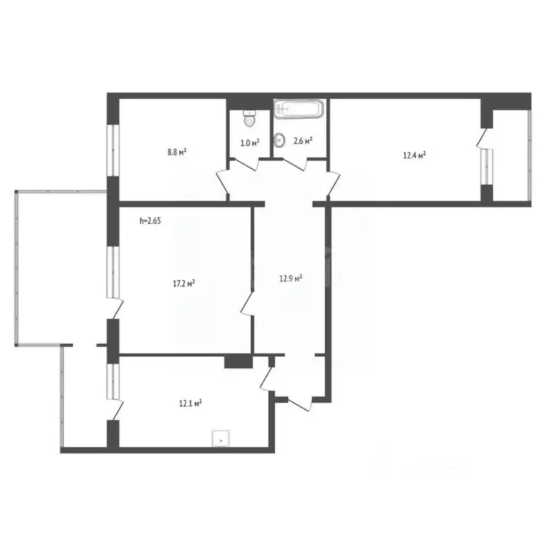 3-к кв. Красноярский край, Красноярск ул. Менжинского, 9г (74.0 м) - Фото 0