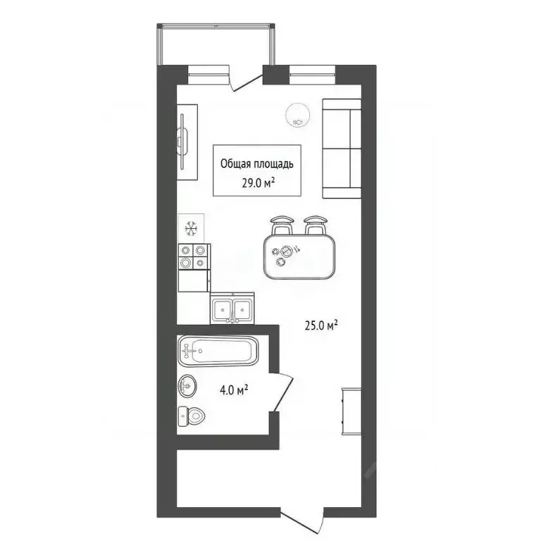Студия Новосибирская область, Искитим Южный мкр, Ясный жилмассив, 33 ... - Фото 2