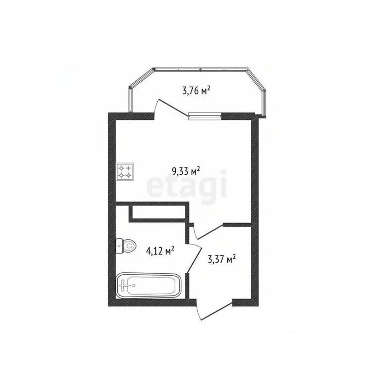 Студия Краснодарский край, Краснодар ул. Красных Партизан, 1/4к16 ... - Фото 2