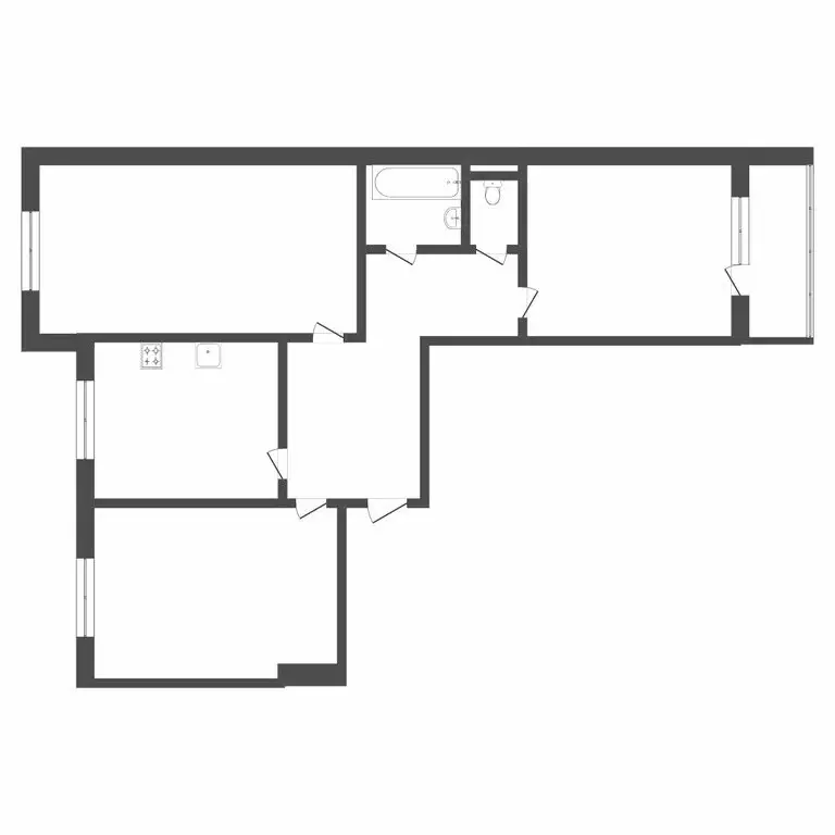3-комнатная квартира: Тюмень, улица Пермякова, 68к2 (65 м) - Фото 1