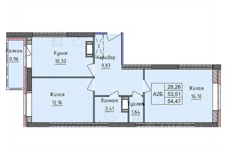 2-к кв. Ярославская область, Ярославль ул. Пашуковская, 9к2 (54.47 м) - Фото 1