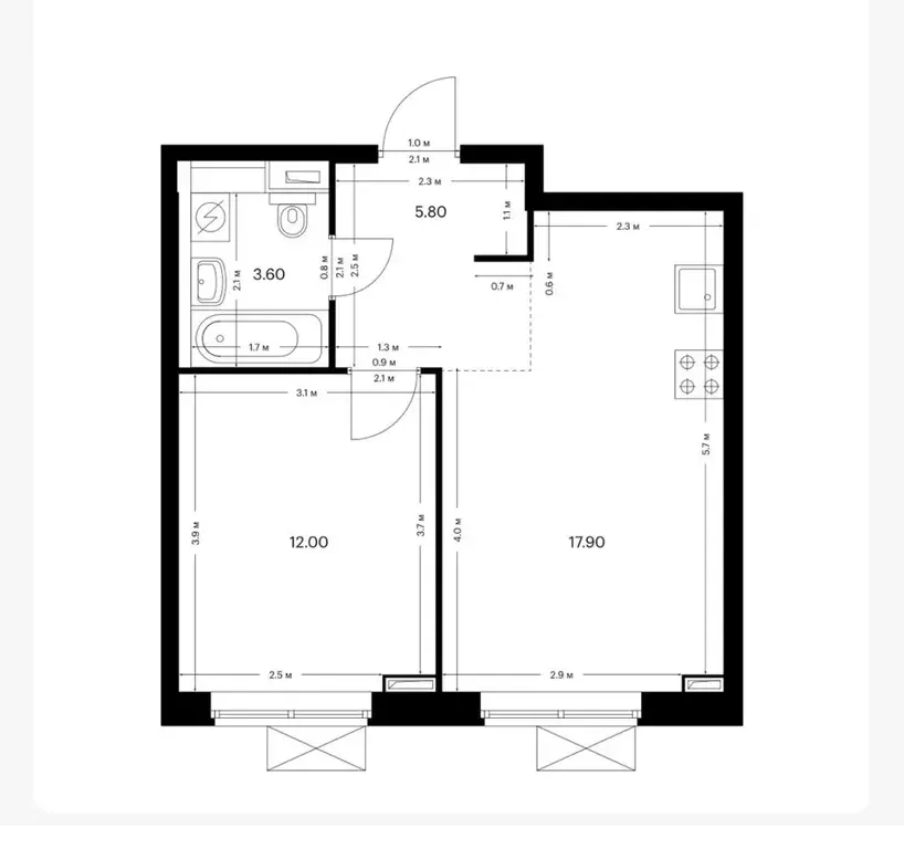 Продаётся 1-к квартира, 39.2 м - Фото 1