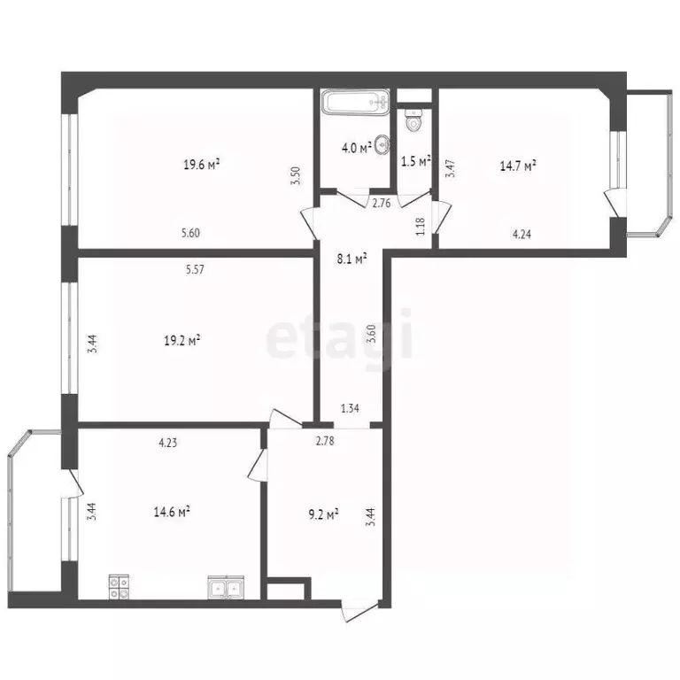 3-к кв. Тюменская область, Тюмень Широтная ул., 187 (90.9 м) - Фото 2