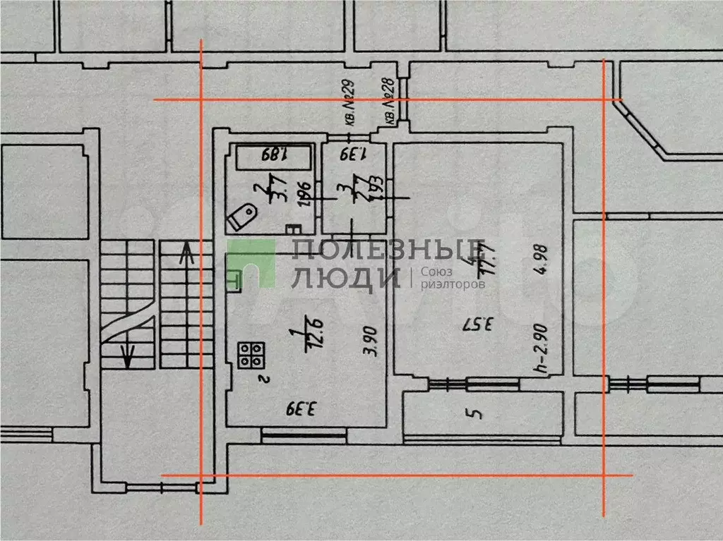 1-к. квартира, 39,6 м, 1/3 эт. - Фото 0