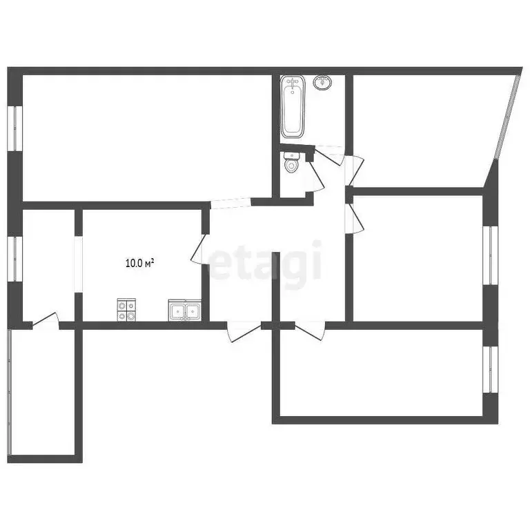 4-комнатная квартира: посёлок Пионерский, улица Бонивура, 9 (76.1 м) - Фото 1