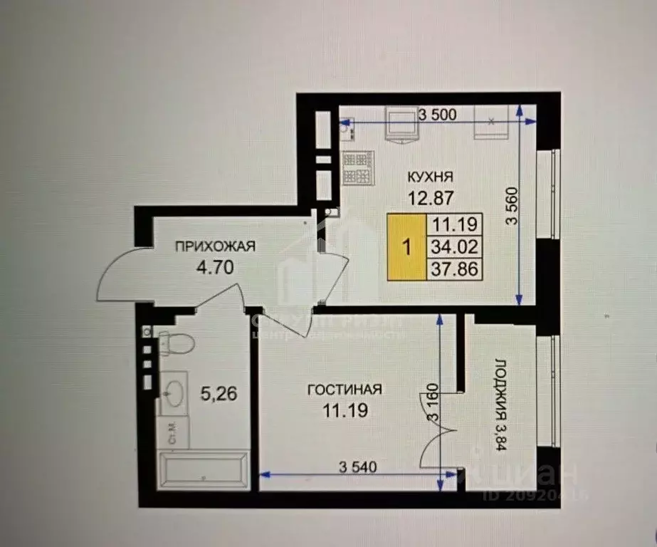 1-к кв. Калининградская область, Гурьевск ул. Героя России ... - Фото 2
