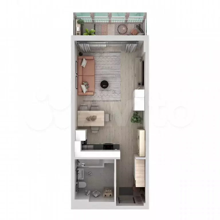 Квартира-студия, 36,4 м, 9/19 эт. - Фото 1