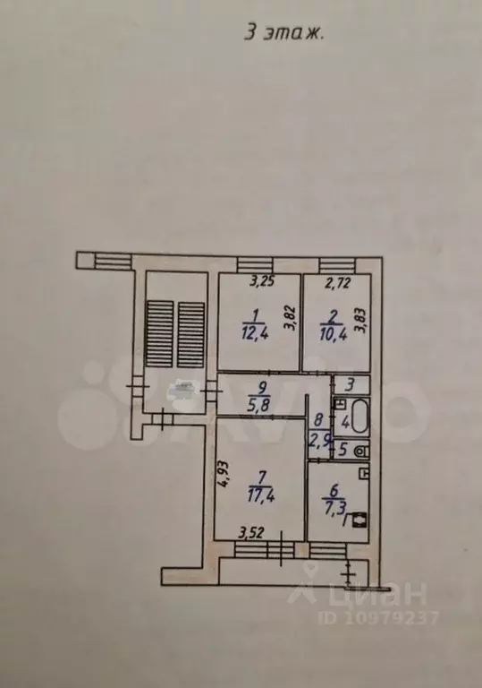 3-к кв. Ярославская область, Ярославль Дружная ул., 5 (62.7 м) - Фото 2